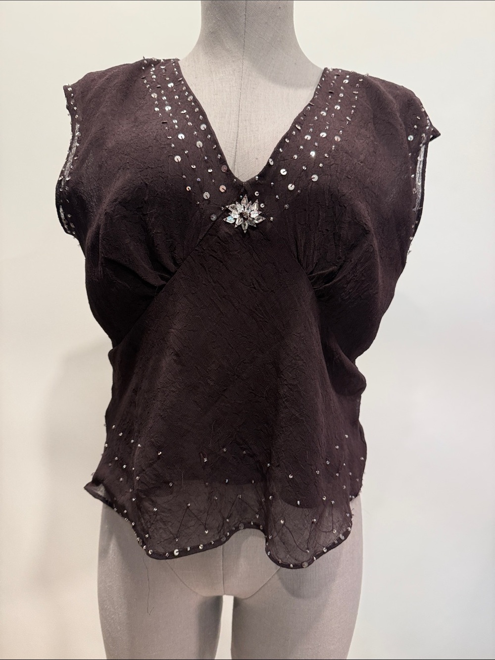Jessica 2-Piece Beaded Evening Set | Deep plum color| Size 12 - Picture 9 of 10